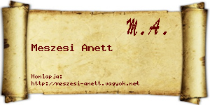 Meszesi Anett névjegykártya